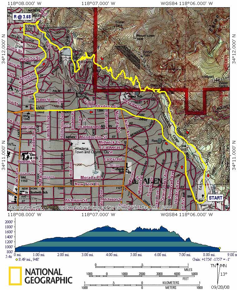Altadena-Crest-Trail-Map