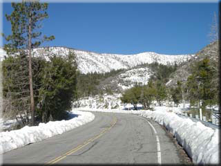Highway 39 - snow covered hillside