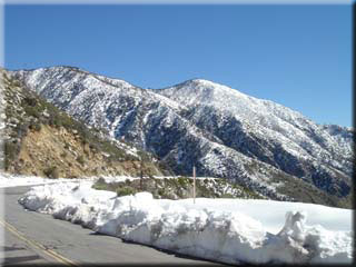 Highway 39 - snow covered hillside