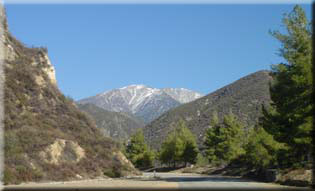 Shoemaker road, looking towards Mount Baldy