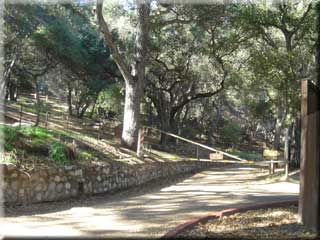 Fire road gate at NW corner of Chantry Flat parking
