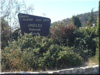 Heliport beyond Chantry Flats, at 2477'