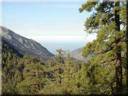 View into valley while climbing to Baldy Notch