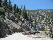 view from Angeles Crest towards washed out section