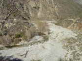 5.92 miles: view into river bed at end of paved road