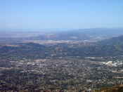 6.92 miles: Verdugo Mountains to the right, Griffith park in centre and ocean beyond